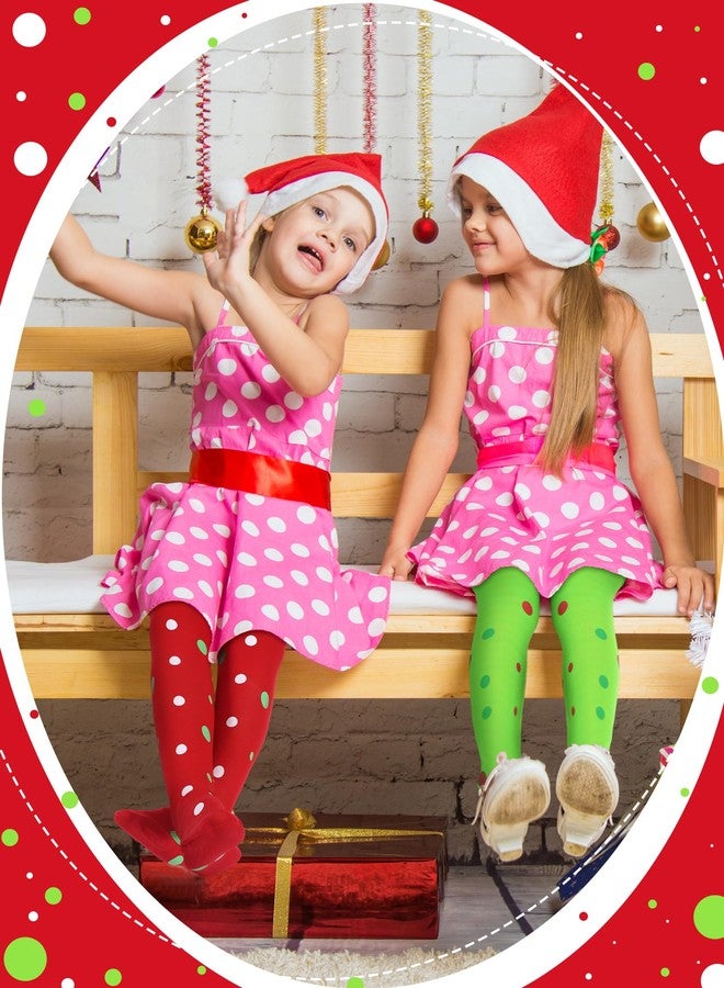 Fourluoo 3 Pairs Kids Christmas Pantyhose Tights Soft Seamless Non Slip Stockings Toddler Tights for Xmas Cosplay Costume 5-10 Years - Image 5